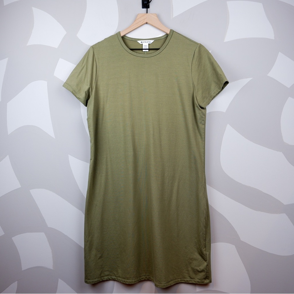 Athleta Essential Tee Dress in Perennial Olive | L
